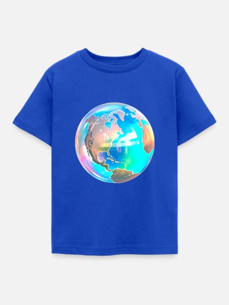 Seifenblasen-Erde - Kinder T-Shirt - Royalblau