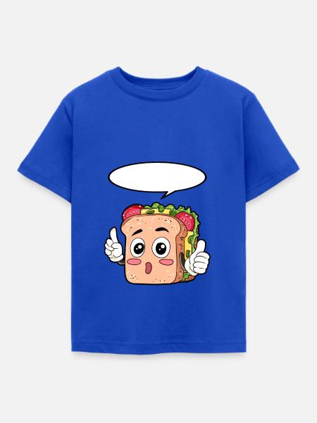 Sandwich Essen Feinschmecker Geschenk - Kinder T-Shirt - Royalblau