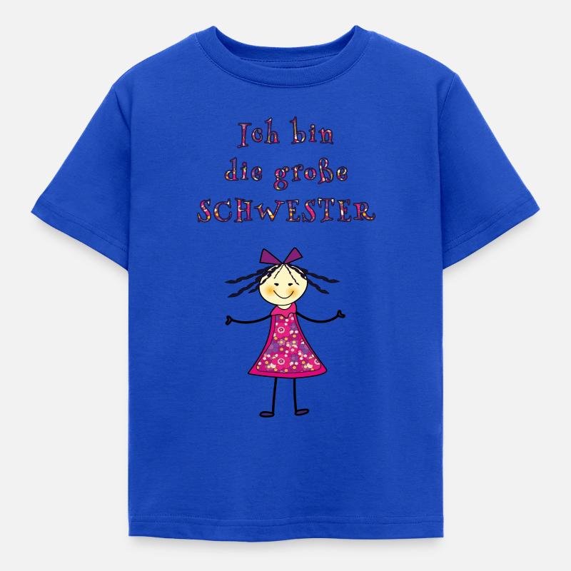 die große Schwester - Kinder T-Shirt - Royalblau