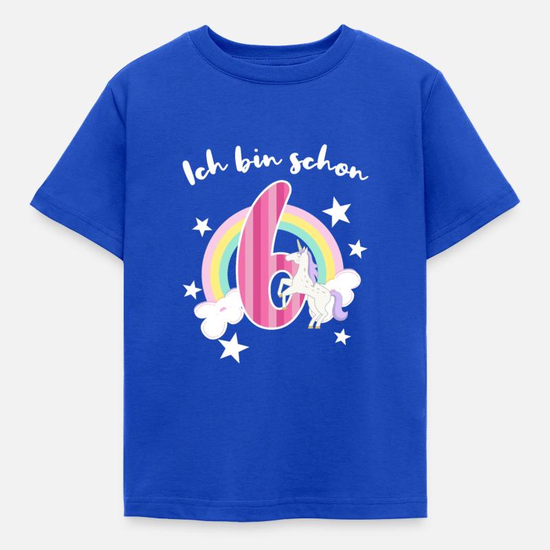 6. Geburtstag 6 jahre alt mädchen - Kinder T-Shirt - Royalblau