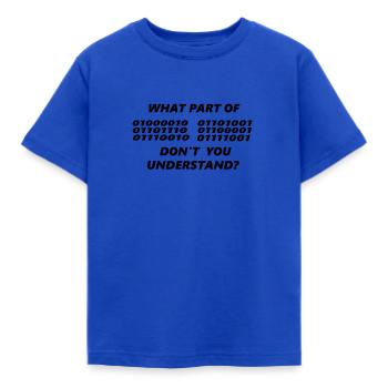 Lustiger Spruch über Informatik - Kinder T-Shirt - Royalblau - Vorne - AI Model Kid Female (0cm)