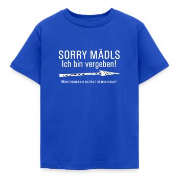sorry mädls ich bin vergeben - Kinder T-Shirt - Royalblau - Vorne - AI Model Kid Female (0cm)