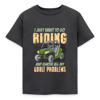 Drôle UTV Quad Rider Dirt Bike Mud Trail Riding - T-shirt Enfant - charbon - Devant - AI Model Kid Female (0cm)