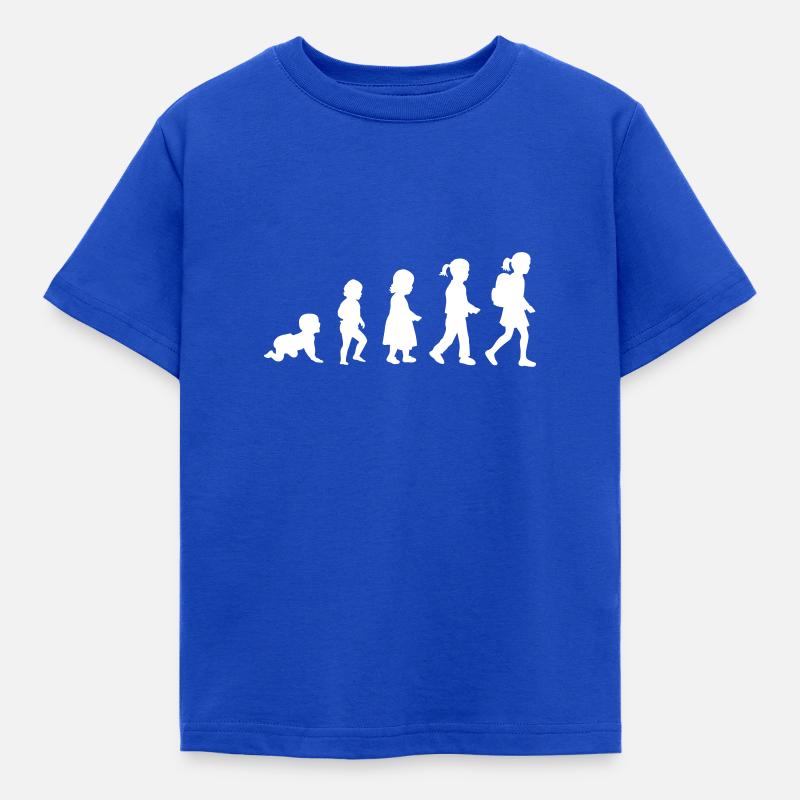 Evolution Schulkind Mädchen - Kinder T-Shirt - Royalblau