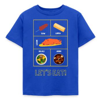 Lets Eat Filipino Food - Philippinen Geschenk - Kinder T-Shirt - Royalblau - Vorne - AI Model Kid Female (0cm)