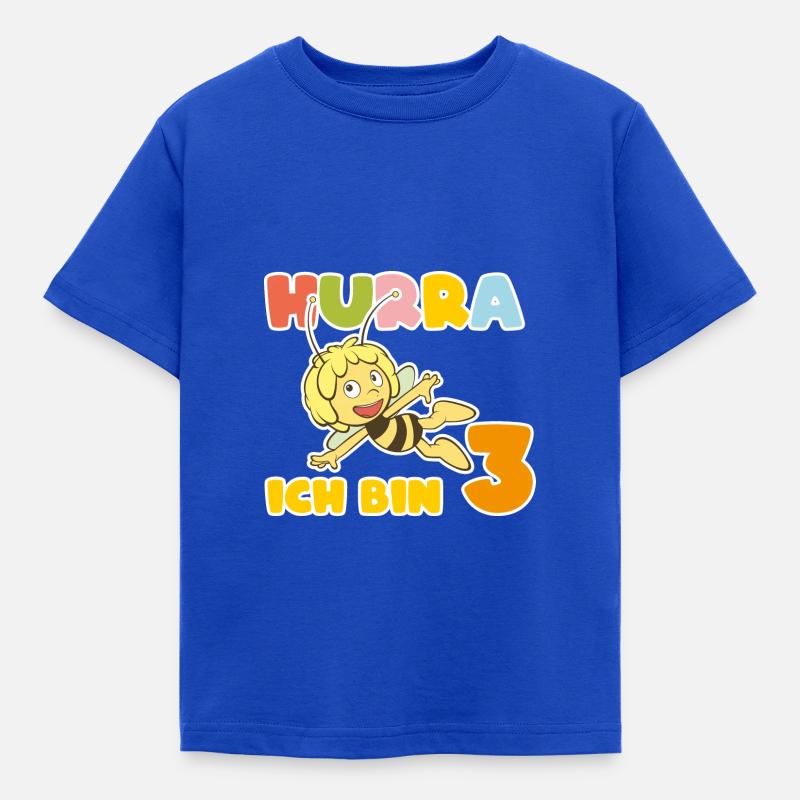 Biene Maja Hurra Ich bin 3! Dritter Geburtstag - Kinder T-Shirt - Royalblau