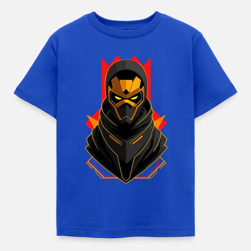 Goldener Roboter - Kinder T-Shirt - Royalblau