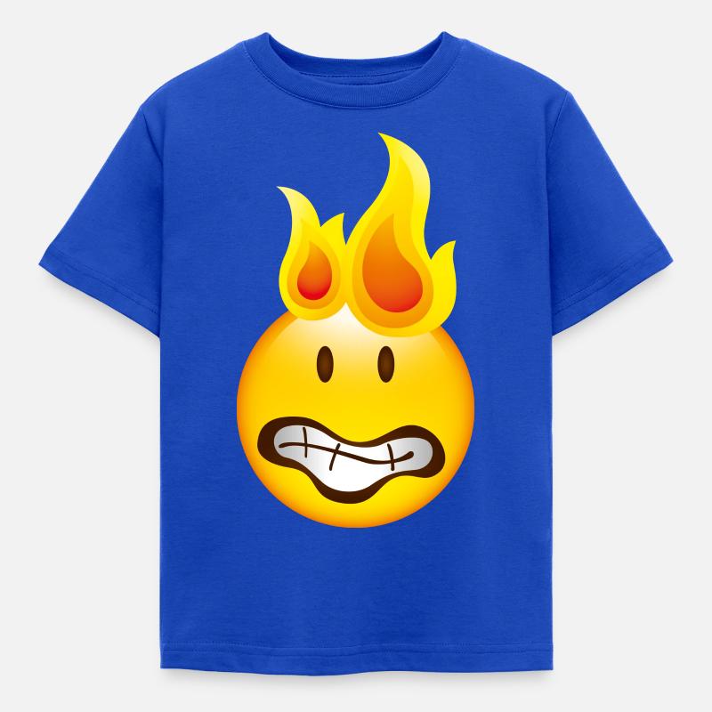 Smiley Burning - Kinder T-Shirt - Royalblau
