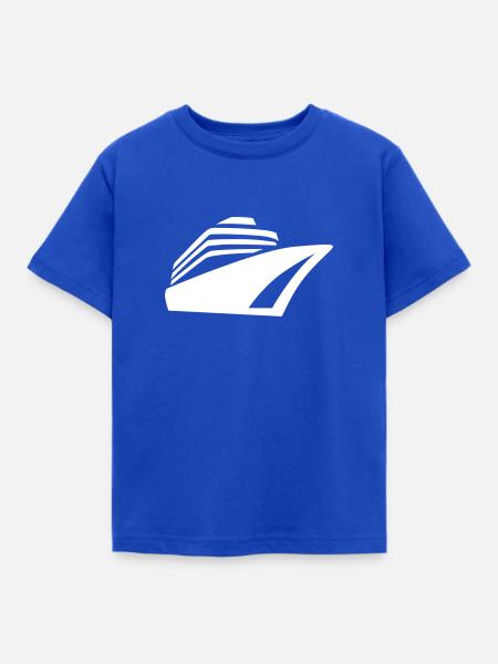 Schiff - Kinder T-Shirt - Royalblau