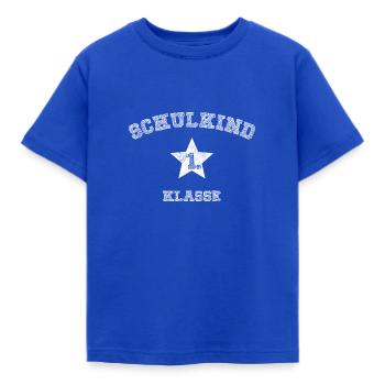 Schulkind 1. Klasse Grundschule Einschulung Schule - Kinder T-Shirt - Royalblau - Vorne - AI Model Kid Female (0cm)