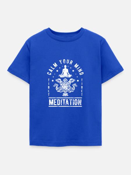 Meditation Tibet - Kinder T-Shirt - Royalblau