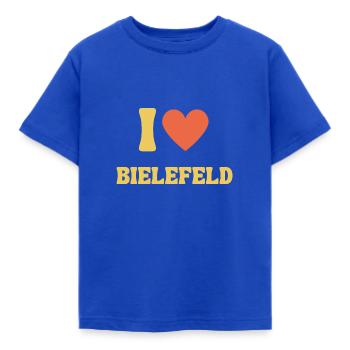 Bielefeld Retro I Love Design Geschenkidee Herz - Kinder T-Shirt - Royalblau - Vorne - AI Model Kid Female (0cm)