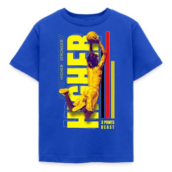 3 point dyr | Basketball | Turnering - Børne-T-shirt - kongeblå - Foran - AI Model Kid Female (0cm)