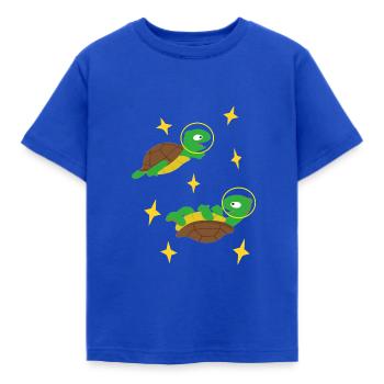 Schildkröte Schildkröten im Weltall - Kinder T-Shirt - Royalblau - Vorne - AI Model Kid Female (0cm)