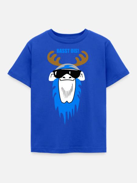 Bavarian Monkey "Basst ois!" - Kinder T-Shirt - Royalblau