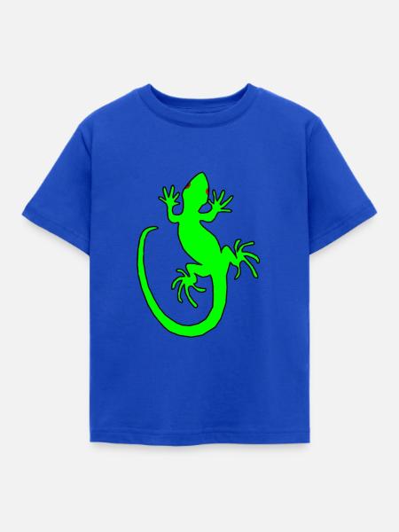 Neon Gecko - Kinder T-Shirt - Royalblau