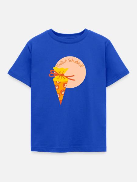 Endlich Schulkind Schultüte Geschenk - Kinder T-Shirt - Royalblau