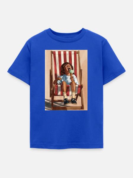 Kind, das Minzeeis isst - Kinder T-Shirt - Royalblau