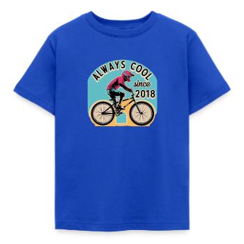 Always Cool Since 2018. Biker BMX. - Kinder T-Shirt - Royalblau - Vorne - AI Model Kid Female (0cm)