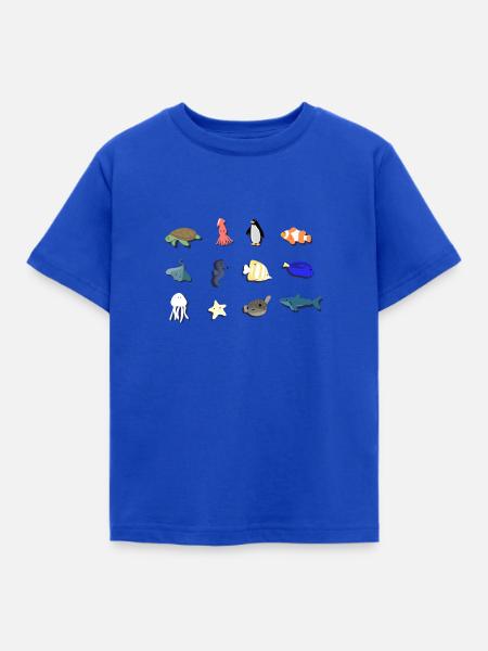 Meeresbewohner - Kinder T-Shirt - Royalblau
