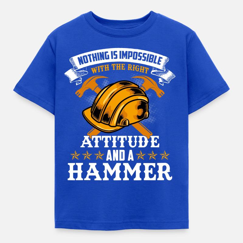 construction worker hammer - Kinder T-Shirt - Royalblau