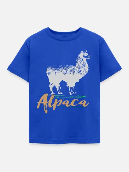 Alpaca - Kinder T-Shirt - Royalblau