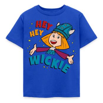 Wickie Und Die Starken Männer Hey Hey Wickie - Kinder T-Shirt - Royalblau - Vorne - AI Model Kid Female (0cm)