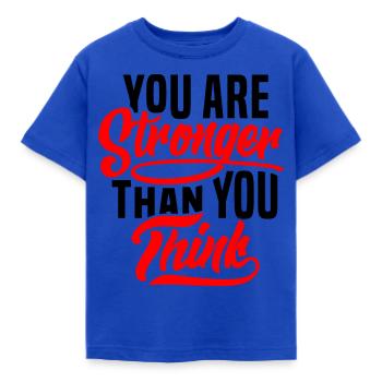 Stärker als Sie denken - Kinder T-Shirt - Royalblau - Vorne - AI Model Kid Female (0cm)