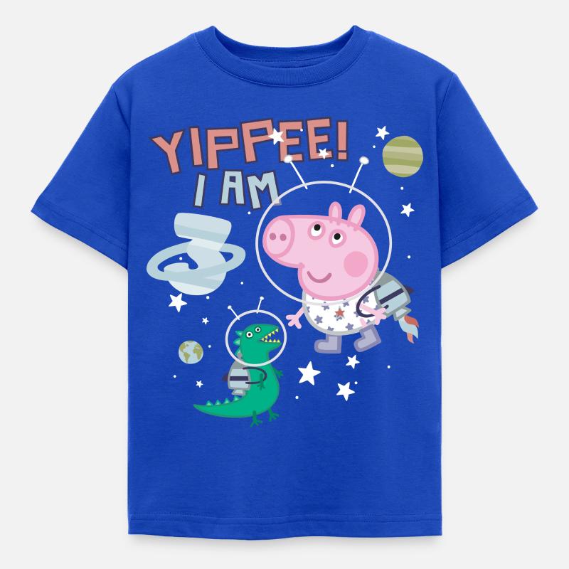 Peppa Pig Yipee I'm 3 Birthday Schorsch - Maglietta per bambini - blu royal
