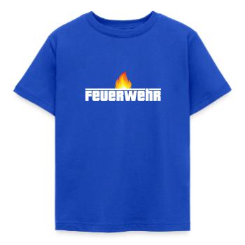 Feuerwehr Feuer - Kinder T-Shirt - Royalblau - Vorne - AI Model Kid Female (0cm)