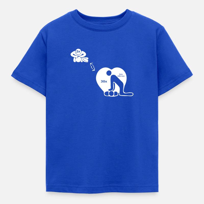 Guide de réanimation blanc - T-shirt Enfant - bleu royal