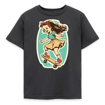 Skater Girl - Kids' T-Shirt - dark grey - Front - AI Model Kid Female (0cm)