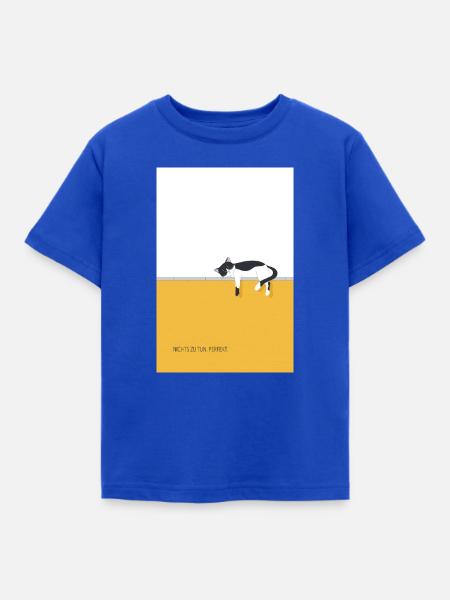 Nichts zu tun. Perfekt. – Lustige Katze - Kinder T-Shirt - Royalblau