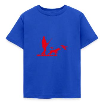 Duck hunting hunter hunting dog Waidmann in red - Kids' T-Shirt - royal blue - Front - AI Model Kid Female (0cm)