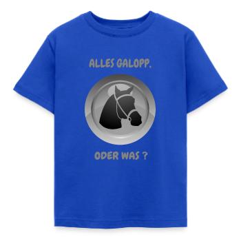 ALLES GALOPP, ODER WAS ? - Kinder T-Shirt - Royalblau - Vorne - AI Model Kid Female (0cm)