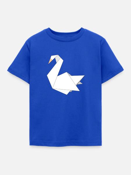 Schwan "Fynn" / color [Origami] - Kinder T-Shirt - Royalblau