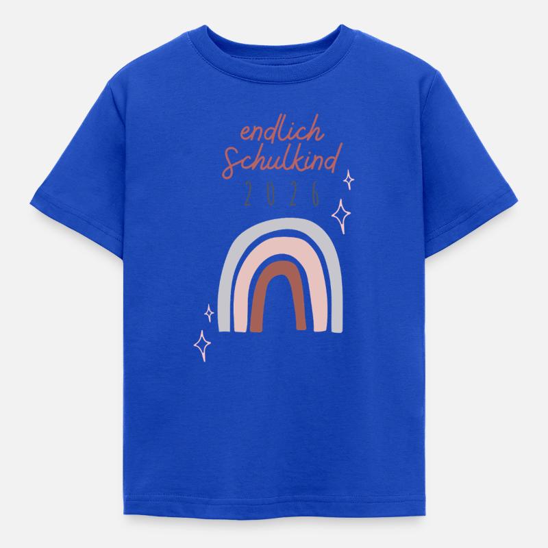 Endlich Schulkind 2026 Regenbogen Schuleinführung - Kinder T-Shirt - Royalblau