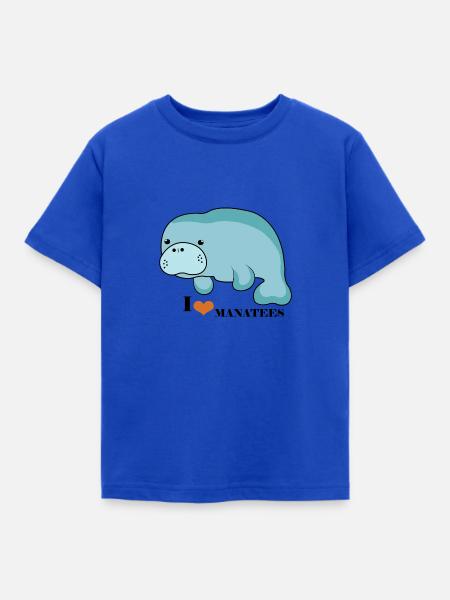 Manatee Love - Kinder T-Shirt - Royalblau