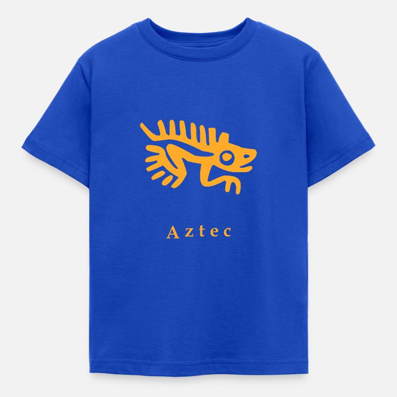 Azteken Echse - Kinder T-Shirt - Royalblau
