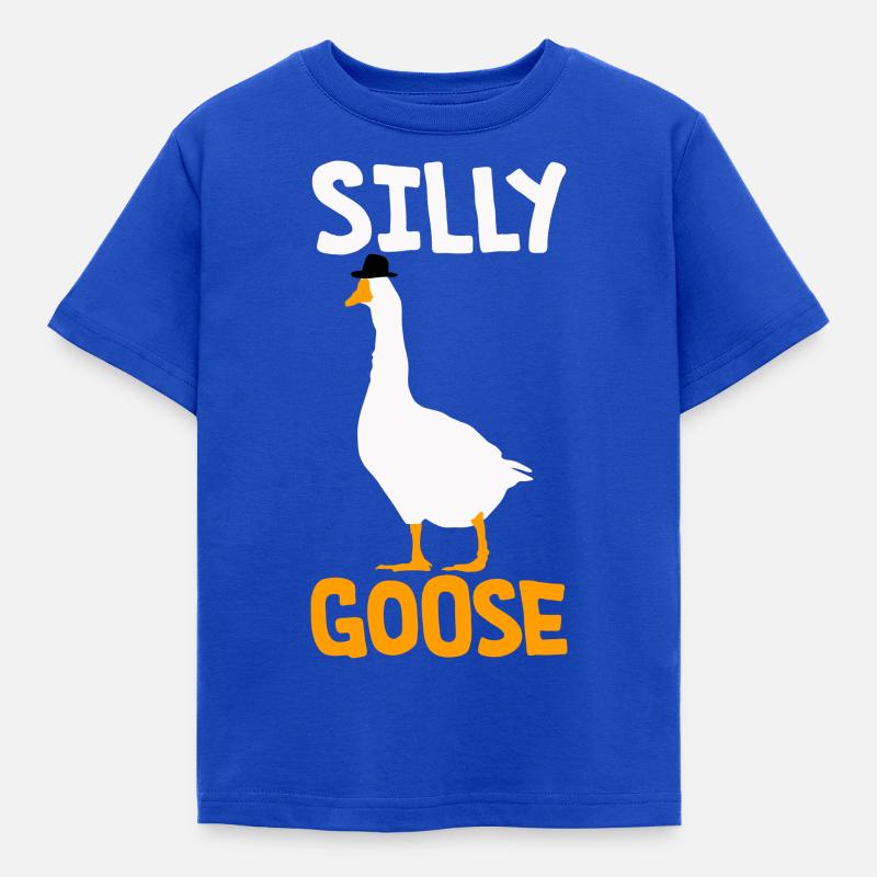 Silly Goose with a hat - Kinder T-Shirt - Royalblau