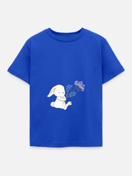 holding flower 01 - Kids' T-Shirt - royal blue