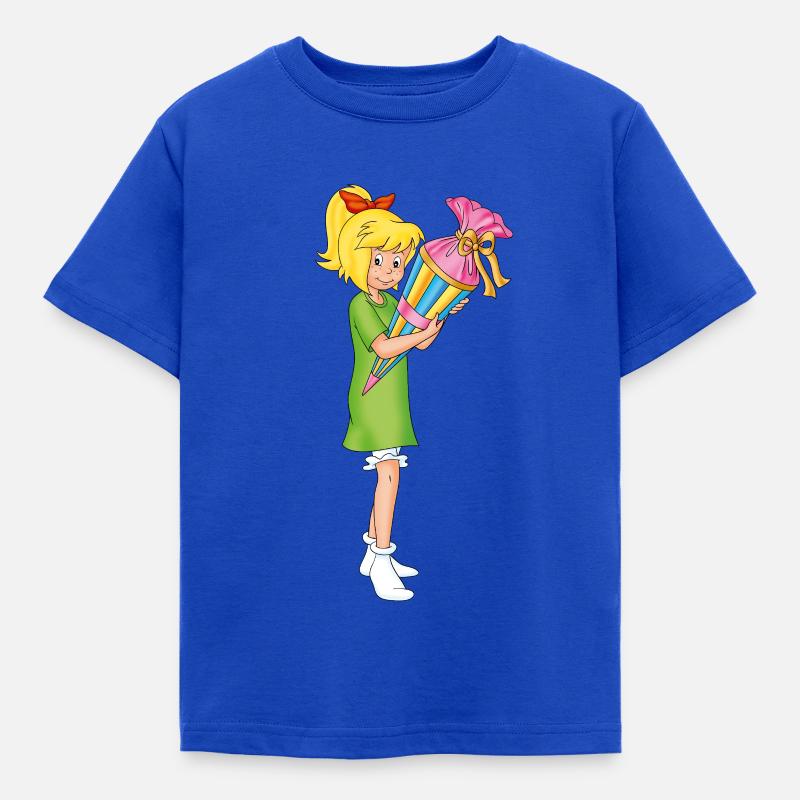 Bibi Blocksberg Schulanfang mit Zuckertüte - Kinder T-Shirt - Royalblau