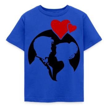 Ehepaar Hochzeit Silhouette - Kinder T-Shirt - Royalblau - Vorne - AI Model Kid Female (0cm)