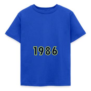 1986 Année Anniversaire - T-shirt Enfant - bleu royal - Devant - AI Model Kid Female (0cm)