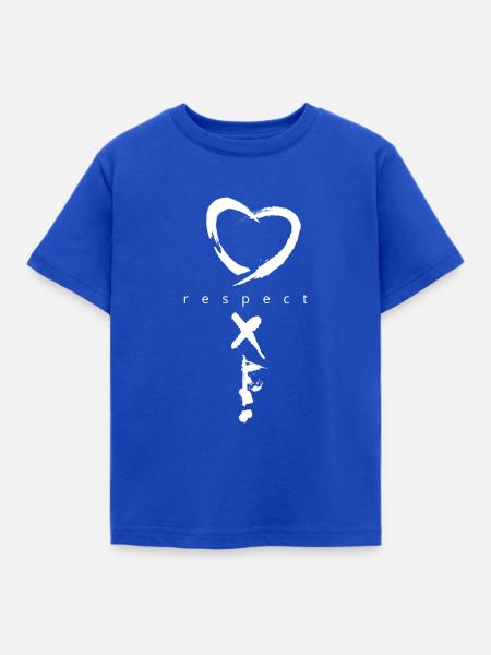 love respect - Kinder T-Shirt - Royalblau