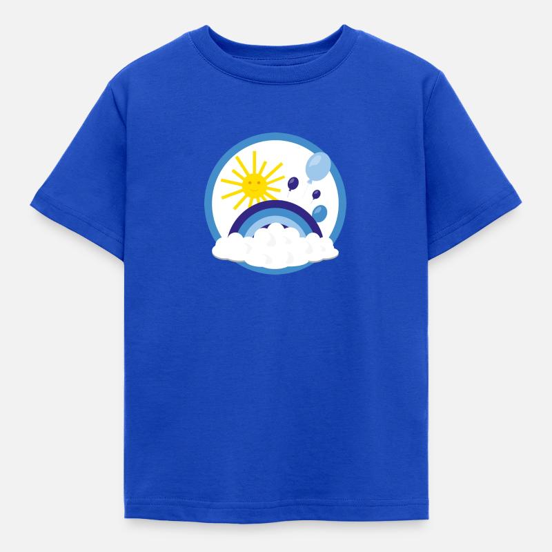 Luftiger Kinder Regenbogen in blau. - Kinder T-Shirt - Royalblau