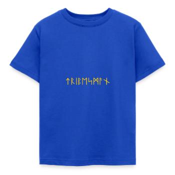 Tribesman runes font Germanic Vikings Celts - Kids' T-Shirt - royal blue - Front - AI Model Kid Female (0cm)