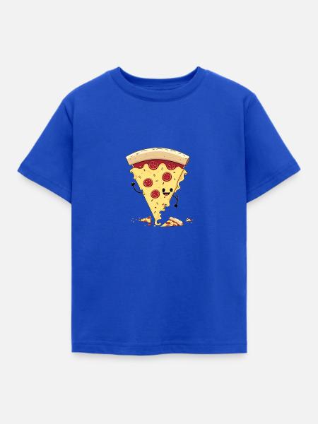 Pizza Monster Zeichnung - Kinder T-Shirt - Royalblau