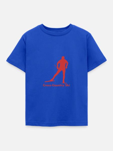 Langlauf - Kinder T-Shirt - Royalblau