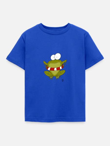 Frosch mit Rettungsring - Kinder T-Shirt - Royalblau